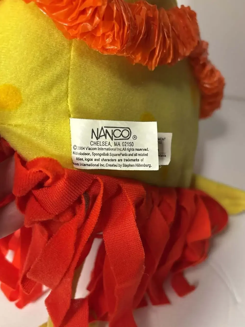 Vintage 2004 Nanco SpongeBob SquarePants Hawaiian Hula Lei Flower Plush